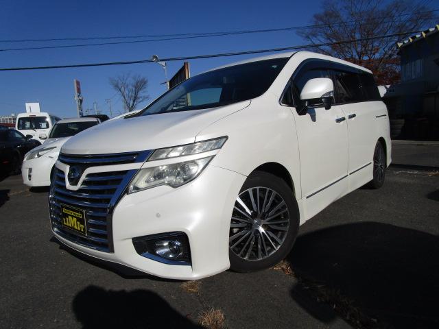 エルグランド(日産) ２５０ハイウェイスタープレミアム　両側パワスラ　純正ナビフルセグＴＶ　Ｂｌｕｅｔｏｏｔｈ　バックカメラ　本革シート　パワーシート　ビルトＥＴＣ　ローダウン　シートヒーター　スマートキ　プッシュスタート　クルーズコントロール　後期型 中古車画像
