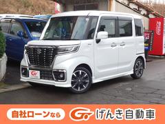 スペーシアカスタム ハイブリッドXS 軽自動車 スズキセーフティサポート 横滑り防止装置 シートヒーター 両側電動スライドドア バックカメラ 社外メモリーナビ クルーズコントロール アイドリングストップ クリアランスソナー スマートキー 中古車画像