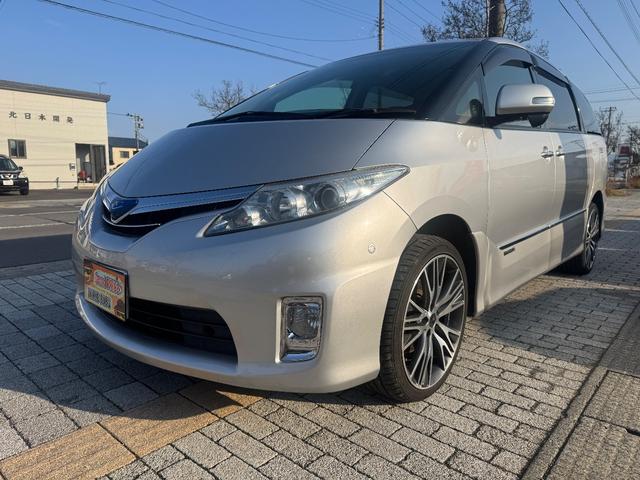 エスティマハイブリッド(トヨタ) Ｇ　４ＷＤ　スマートキー　純正ＨＤＤナビ地デジＴＶ　Ｂカメラ　モデリスタ１９インチＡＷ　両側パワースライドドア　リアヒーター　クルーズコントロール　ＥＴＣ 中古車画像