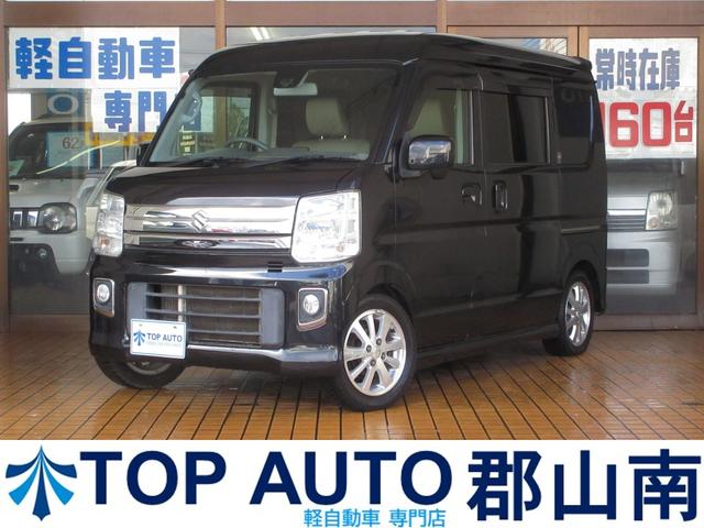 エブリイワゴン(スズキ) PZターボ 4WD ハイルーフ 電動スライドドア スマートキー ナビ TV CD/DVD再生 Bluetooth接続 ETC オートライト HIDライト 電動格納ミラー 横滑り防止機能 ブレーキサポート 中古車画像