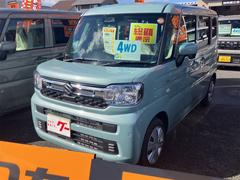 スペーシア ハイブリッドX 4WD 両側電動スライドドア クリアランスソナー 衝突被害軽減システム オートライト LEDヘッドランプ スマートキー アイドリングストップ シートヒーター ベンチシート CVT 盗難防止システム 中古車画像