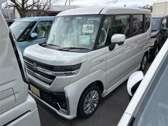 スペーシアカスタム ハイブリッドGS 届け出済み未使用車 両側スライド・片側電動 クリアランスソナー オートクルーズコントロール レーンアシスト 衝突被害軽減システム LEDヘッドランプ スマートキー アイドリングストップ 電動格納ミラー 中古車画像