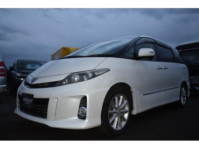 エスティマ(トヨタ) アエラス　レザーパッケージ　後期　８インチナビ　ＴＶ　Ｂモニター　フリップダウンモニター　両側パワスラ　パワーバックドア　寒冷地仕様　リアヒーター　ハーフレザーシート（車検２年）　クルコン 中古車画像