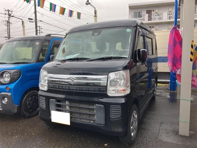 エブリイワゴン(スズキ) ＪＰターボ　４ＷＤ　ナビ　ＴＶ　衝突被害軽減システム　スマートキー　シートヒーター　ベンチシート　ターボ　ＡＴ　盗難防止システム　ＡＢＳ　ＥＳＣ　ＣＤ　ＵＳＢ　Ｂｌｕｅｔｏｏｔｈ　衝突安全ボディ　エアコン 中古車画像