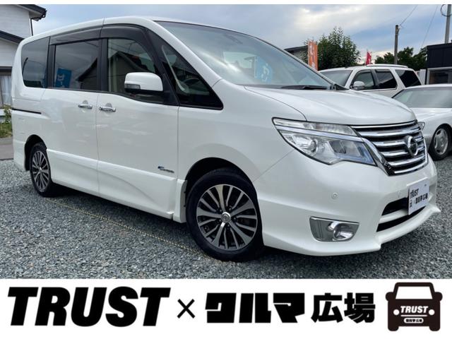 セレナ ハイウェイスターＳ－ＨＶアドバンスドセーフティパック　衝突被害軽減ブレーキ　車線逸脱警報　クルーズコントロール　アイドリングストップ　横滑り防止装置　障害物センサー　全周囲カメラ　両側電動スライドドア　ＳＤナビ　Ｂｌｕｅｔｏｏｔｈオーディオ　後席モニター（1枚目）