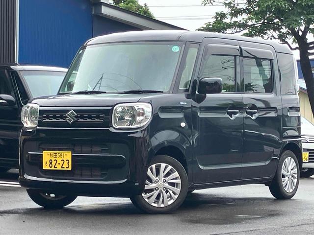 スペーシア ハイブリッドＧ　４ＷＤ　両側スライドドア　ナビ　ＴＶ　オートライト　スマートキー　アイドリングストップ　電動格納ミラー　シートヒーター　ベンチシート　ＣＶＴ　盗難防止システム　ＡＢＳ　ＥＳＣ　ＣＤ　ＵＳＢ（1枚目）