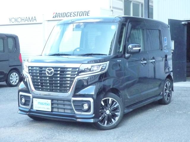 フレアワゴンカスタムスタイル ハイブリッドＸＳ　ナビ　フルセグ　ＣＤ　ＤＶＤ　ＥＴＣ　ＵＳＢ　リアコーナーセンサー　シートヒーター　両側電動スライドドア　衝突被害軽減システム　車線逸脱防止装置　ＬＥＤヘッドライト　クルーズ　ワンオーナー　禁煙車（1枚目）