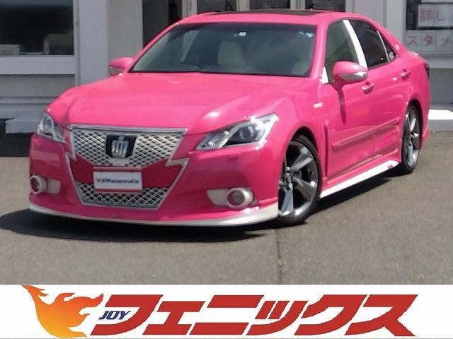 クラウンハイブリッド アスリートＧリボーンピンク限定６５０台モデリスタエアロ　６５０台限定車★メーカー８インチナビ★フルセグ★バックカメラ★モデリスタエアロ★サンルーフ★ホワイトレザーシート★シートエアコン★パワーシート★ビルトインＥＴＣ★クルコン★クリアランスソナー（1枚目）