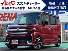 スペーシアカスタム ハイブリッドXSターボ ハイブリッド ターボ 衝突被害軽減ブレーキ LEDヘッドランプ フォグランプ 後席両側電動スライドドア パドルシフト 電動パーキングブレーキ フェニックスレッドパール ブラック2トーン 中古車画像