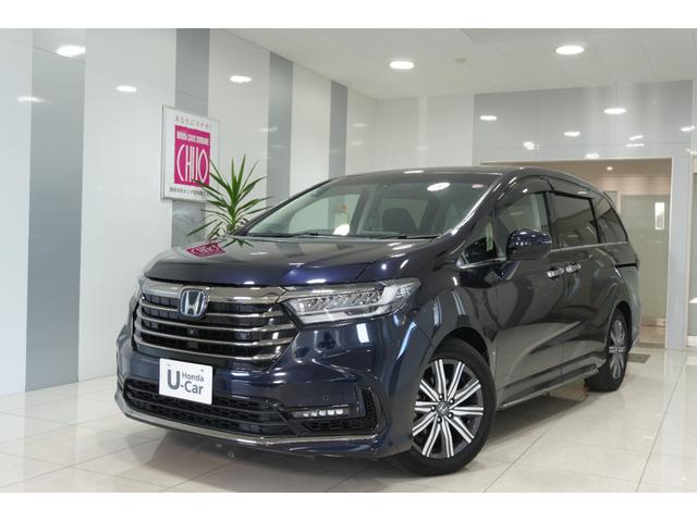 オデッセイハイブリッド(ホンダ) ｅ：ＨＥＶアブソルート　ホンダセンシング　マルチビューカメラシステム　スマートパーキングアシスト　ドライブレコーダー　障害物センサー　横滑り防止装置　ナビ　バックカメラ　ＥＴＣ　電動シート　アルミホイール　３列シート８人乗り 中古車画像