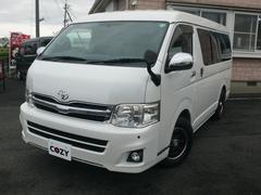 ハイエースバン ロングスーパーGL 3型 4WD キーレス ガソリン ミドルルーフワイド 社外HDDナビ ワンセグTV バックカメラ フリップダウンモニター ベットキット HIDヘッドライト LEDフォグ タイミングチェーンエンジン 中古車画像