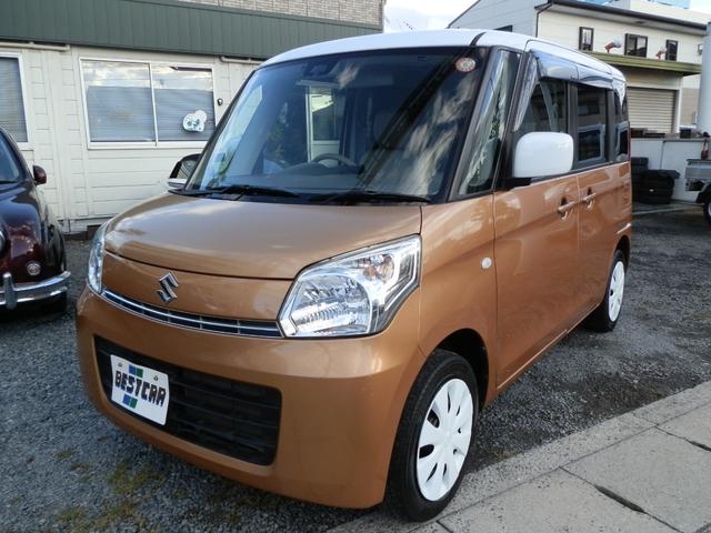 スペーシア(スズキ) X 走行7万km ナビTV Bluetooth ETC 衝突軽減システム 禁煙車 左パワースライドドア オートライト ツートンカラー/ホワイトルーフ 中古車画像