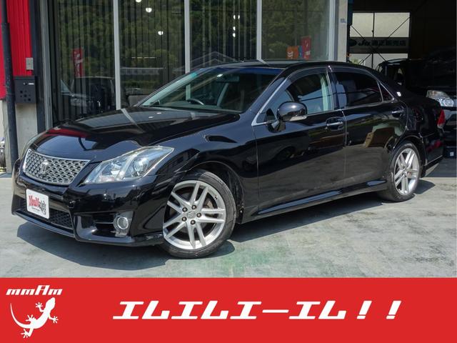 クラウン トヨタ アスリート 禁煙車 純正マルチナビ フルセグｔｖ ｂｌｕｅｔｏｏｔｈ バックカメラ プッシュスタート スマートキー オートライト クルーズコントロール パワーシート １８ インチ純正アルミ 岡山県 アスリート 禁煙車 純正マルチナビ