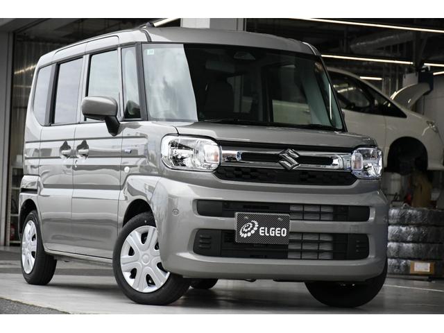 スペーシア(スズキ) ハイブリッドG 届出済未使用車 オートライト パーキングセンサー LEDライト フルフラット スマートキー 衝突安全ボディ 車線逸脱防止 低速時衝突軽減ブレーキ 電動格納ミラー Wエアバッグ 中古車画像