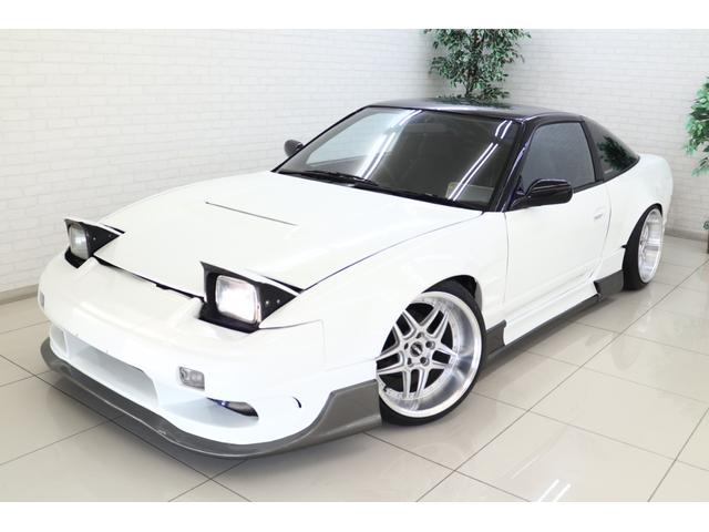 日産 １８０ＳＸ タイプＩＩＩ　オリジンフルエアロ　ブリスターフェンダーＷＯＲＫ１９インチアルミ　社外ボンネット　社外マフラー　車高調　前置きインタークーラー　社外ラジエーター　ＢＲＩＤＥシート　２名乗車