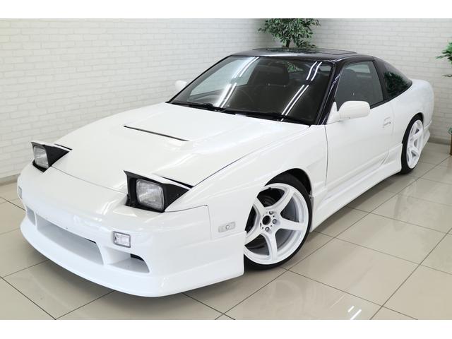 日産 １８０ＳＸ タイプＩＩＩ　サンルーフ　ＨＫＳタービン　トラスト前置きインタークーラー　アルミラジエーター　ブリスターフェンダー　ＭＳエアクリーナー　ＲＳＲマフラー　車高調　５穴　ＷＯＲＫ１８インチアルミ　２名乗車