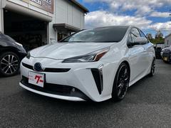 プリウス S ローダウン エアロ 衝突被害軽減システム レーンアシスト 前後ドラレコ ETC ナビ バックカメラ フルセグTV Bluetooth CD DVD LEDヘッドライト AW19インチ クルコン 中古車画像