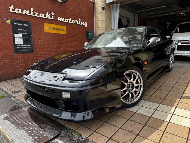 日産 １８０ＳＸ タイプＩＩ　オールペイント・フルエアロ・車高調・前置きインタークーラー・ＬＳＤ・ＷＯＲＫ１７インチアルミ・追加メーター・社外ステアリング