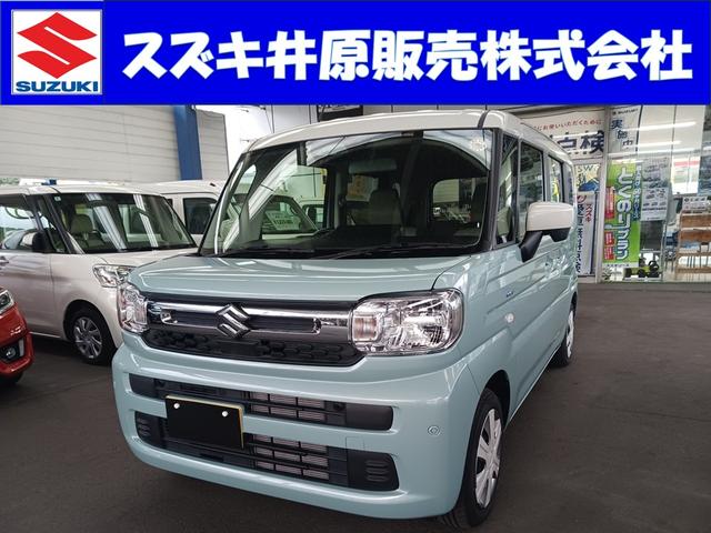 スペーシア ハイブリッドＸ　前後セーフティサポート／スリムサーキュレータ―／両側パワースライド／ロールサンシェード／プッシュスタート／シートヒーター／ＵＳＢソケット（1枚目）