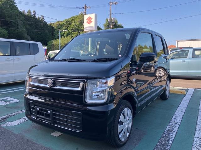ワゴンＲ ハイブリッドＦＸ　Ｉストップ　シートヒーター付　安全ボディ　ＥＳＰ　イモビライザー　運転席助手席エアバック　ＡＵＴＯエアコン　エアバック　パワステ　ベンチシート　パワーウィンドウ　ＡＢＳ　フルフラット（1枚目）