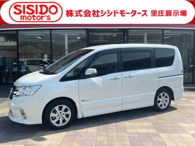 ハイウェイスターＧ　Ｓ－ハイブリッド　純正ナビ　地デジ　バックモニター　フリップダウンモニター　両側パワースライドドア　ディスチャージライト　フォグランプ　スマートキー　ＥＴＣ　クルーズコントロール　Ｗエアコン　純正アルミ　ＡＢＳ　禁煙車