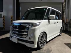 スペーシアカスタムZ ターボ ワンオーナー 禁煙車 衝突被害軽減システム レーンアシスト 両側パワスラ  ETC ナビ バックカメラ フルセグTV Bluetooth CD DVD HID スマートキー AW16インチ クルコン 中古車画像