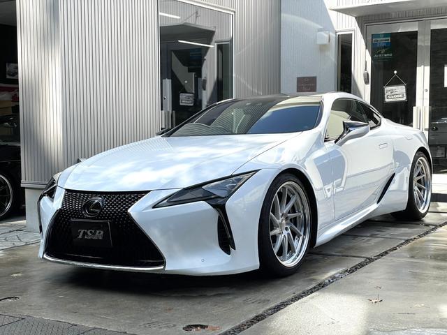 レクサス ＬＣ ＬＣ５００　Ｓパッケージ　規制前モデル　赤革　可変ウィング　カーボンルーフ　アルカンターラルーフ　カーボンスカッフプレート　ＢＳＭ　ＨＵＤ　ＩＣＳ　ＴＶキット　ドラレコ前後　Ｖ８　１０ＡＴ　４７７Ｐｓ　５５．１Ｋ／ｇ