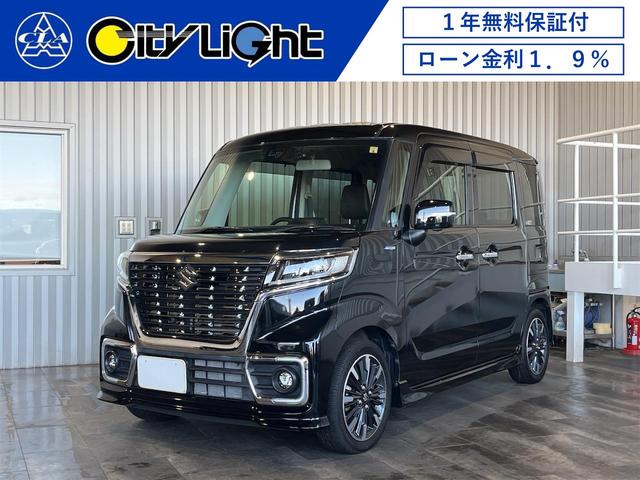 ハイブリッドＸＳ　１年保証付・ローン１．９％・禁煙車・１オーナー・８型ナビ・ＴＶ・ＤＶＤ・Ｂｌｕｅｔｏｏｔｈ・全方位モニター・スズキセーフティ・ヘッドアップディスプレイ・リアセンサー・両側パワースライド・シートヒーター