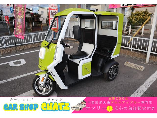 　ラビータ　３輪電気バイク　純正１２ＡＷ　革調シート　ＢＴオーディオ　３人乗り　簡単充電　家庭用コンセント充電　車検不要車　普通車免許要