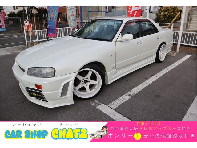 ２５ＧＴ－Ｘ　ＲＢ２５ＤＥＴエンジン載替　５ＭＴ載替　２５００ターボ　外品フルエアロ　外品１８インチＡＷ　ＴＥＩＮ車高調　外品マフラー　ＣＤ　ブリッツインタークーラー　ニスモクラッチ　外品エアクリ　キーレス　ＡＣ