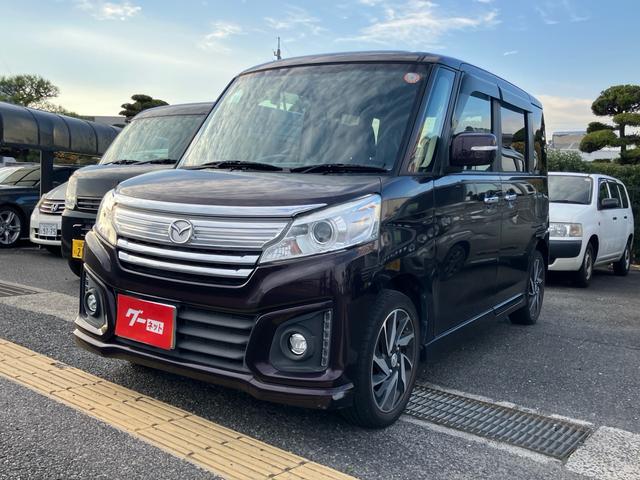 フレアワゴンカスタムスタイル（マツダ）ＸＳ　両側パワースライドドア　衝突被害軽減システム　アイドリングストップ　スマートキー　プッシュスタート　アルミホイール　ＥＴＣ　ベンチシート　ＨＩＤ　Ｂｌｕｅｔｏｏｔｈ接続　オートエアコン　オートライト 中古車画像