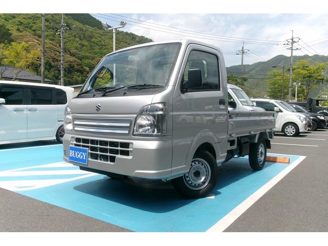 スズキ キャリイトラック ＫＣエアコン・パワステ　新車保証　走行５Ｋｍ　パートタイム４ＷＤ　５速ミッション　オートライト　運転席助手席エアバッグ　ＡＢＳ　ぬかるみ脱出アシスト　アクセサリーソケット　荷台ステップ　みち板引っ掛式リヤゲート