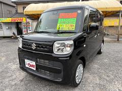 スペーシア ハイブリッドG スマートキー/アイドリングストップ/社外ナビ/blutooth/CD/DVD再生/オートライト/衝突軽減ブレーキ/ETC/クリアランスソナー/電動格納ミラー 中古車画像