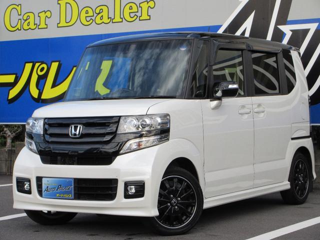 NBOXカスタム（ホンダ）Ｇ　ターボＳＳパッケージ　衝突軽減ブレーキ　ハーフレザーシート＆ヒーター　両側電動　純正ナビフルセグ　Ｂｌｕｅｔｏｏｔｈ　バックカメラ　ＨＩＤオートライト　オートクルーズ　ＥＴＣ　純正エアロ＆アルミ　走行３０５０５キロ　禁煙車 中古車画像