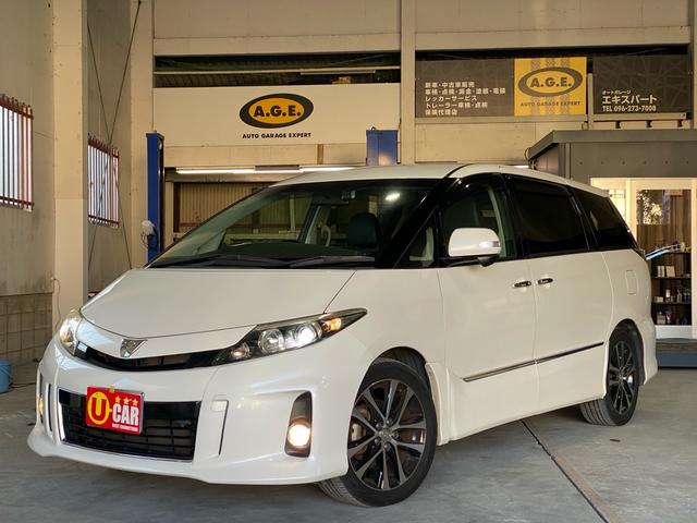 エスティマ(トヨタ) アエラス　プレミアムエディション　ＴＶ　ナビ　バックカメラ　Ｂｌｕｅｔｏｏｔｈ　純正１８インチホイール　ハーフレザーシート　フリップダウンモニター　パワーシート　ビルトインＥＴＣ　オットマン　両側パワスラ 中古車画像