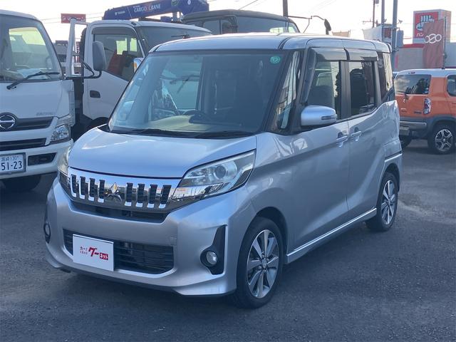 ｅＫスペースカスタム(三菱) カスタムＴ　ＥＴＣ　バックカメラ　両側電動スライドドア　ナビ　ＴＶ　オートライト　ＨＩＤ　スマートキー　電動格納ミラー　ベンチシート　ＣＶＴ　盗難防止システム　ＡＢＳ　ＥＳＣ　ＣＤ　ＤＶＤ再生　ＵＳＢ 中古車画像