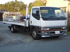 キャンター 超ロング 極東フルフラット積載車 ウインチ アイドルアップ連動リモコンラジコン タイヤ止め新品 5200CC 6速MT アルコアアルミホイール 中古車画像