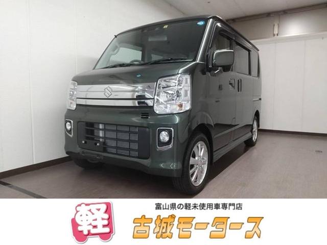 スズキ エブリイワゴン ＰＺターボ　届出済未使用車　４ＷＤ　衝突被害軽減システム　盗難防止システム　ＣＶＴ　オートライト　アイドリングストップ　シートヒーター　オートエアコン　スマートキー　電動スライドドア