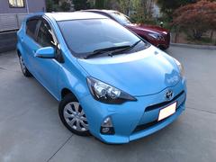 アクア S ハイブリッド 純正SDナビ地デジ フルセグTV DVDーV Bluetooth バックモニター ETC スマートキー プッシュスタート LEDヘッドライト オートライト フォグランプ ウインカーミラー 中古車画像