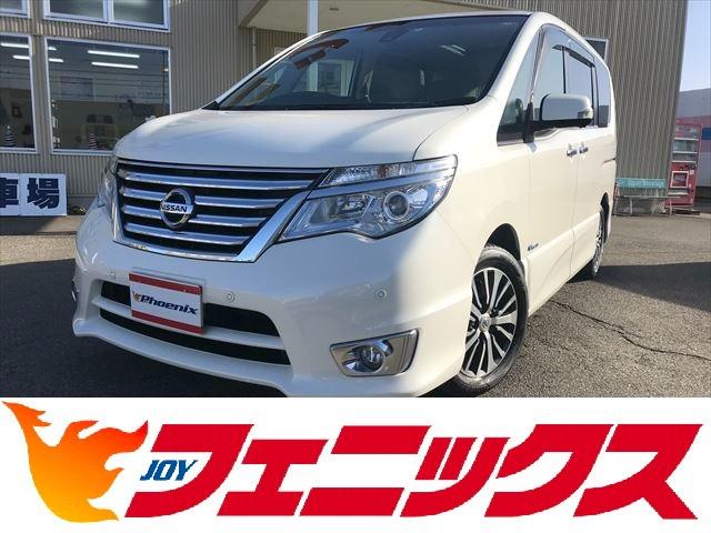 日産 セレナ ＨＳーＳ－ＨＶアドバンスドセーフティ☆後期型☆ナビ☆後席Ｍ☆　ナビ☆ＤＶＤ再生☆フルセグＴＶ☆後席フリップダウンモニター☆ビルトインＥＴＣ☆アラウンドビューモニター☆パノラミックルーフ☆両側電動ドア☆エマージェンシーブレーキ☆車線逸脱警報☆インテリキー☆試乗ＯＫ