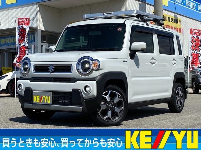 スズキ ハスラー ハイブリッドＸターボ【４ＷＤ】【愛知仕入】【禁煙１オーナー】　【衝突軽減＆車線逸脱警報】【ルーフ＆インナーキャリア】【Ｂｌｕｅｔｏｏｔｈ地デジＳＤナビ】【シートヒーター】クルコン　ＬＥＤオートライト　パドルシフト