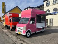 キャリイトラック KCエアコン・パワステ 3方開 キッチンカー 2槽シンク 給排水 LED照明 換気扇 作業台 コンセント×5 オーニング カウンター 網戸 ETC バックモニター 全塗装済 中古車画像