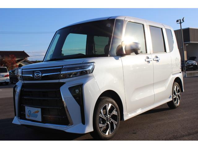 タント(ダイハツ) カスタムＸ　４ＷＤ　衝突軽減ブレーキ　リアコーナーセンサー　車線逸脱防止　Ｂカメラ　禁煙　盗難警報装置　フルフラット　ＬＥＤ　キーレスエントリー　前席シートヒーター　オートＬＥＤ　電動格納ミラー　スマキー　エアコン 中古車画像