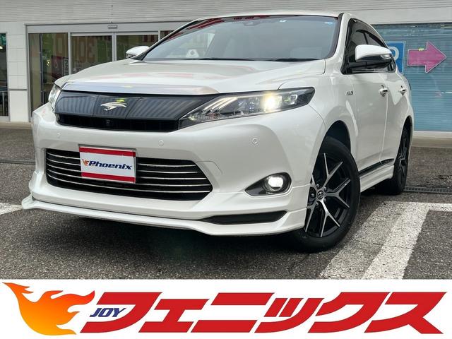 トヨタ ハリアーハイブリッド プレミアム　アドバンスドパッケージ　スタイルアッシュ☆４ＷＤ　サンルーフ☆ハーフレザーシート☆パワーバックドア☆プリクラッシュセーフティ☆レーダークルーズコントロール☆純正フルエアロ☆エンジンスターター☆オートＬＥＤライト☆前シートヒーター☆ビルトインＥＴＣ☆