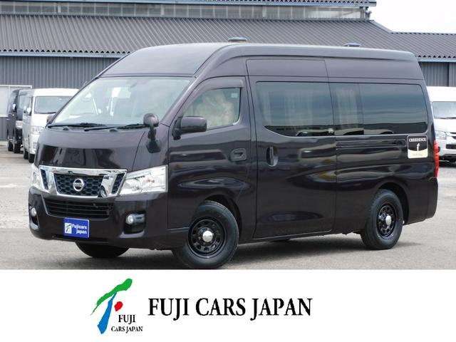 日産 ＮＶ３５０キャラバンバン 　カスタムプロホワイト　フィールドキング　クリーデンス　定員６名　就寝３名　純正ＳＤナビ　地デジ　バックカメラ　ワンオーナーシンク　２口コンロ　電子レンジ　ツインサブ　３５０Ｗインバーター