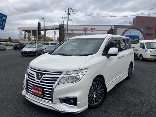エルグランド ２５０ハイウェイスタープレミアム　後期型　ツインサンルーフ　両側パワスラ　メーカーナビ　後席エンタメ　アラウンドビュー　カーウイングスナビゲーションシステム／リアエンターテイメントシステムセット　フロントスポイラー　ドラレコ（1枚目）