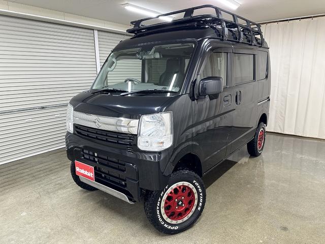 エブリイ(スズキ) ＰＣリミテッド　後期型　４ＷＤ　リフトアップ　ルーフキャリア　リアラダー　エクストリームＪ１４インチアルミ　フルセグナビ　バックカメラ　デジタルインナーミラー　前後ドライブレコーダー 中古車画像