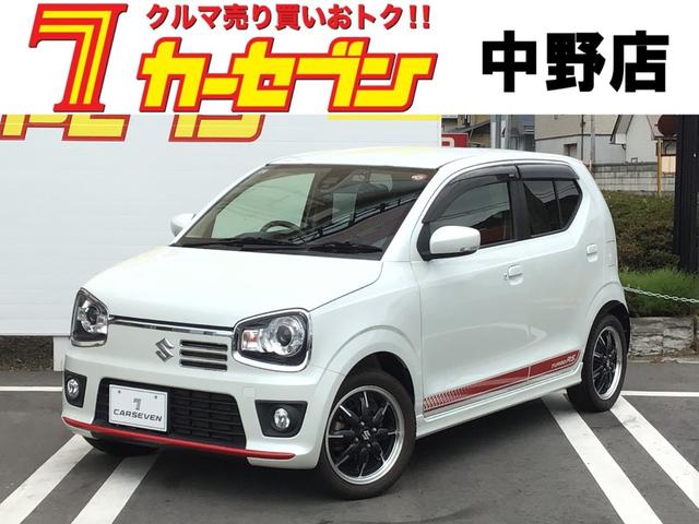 スズキ アルトターボＲＳ ベースグレード　４ＷＤ　衝突軽減ブレーキ　バックカメラ　インタークーラーターボ　社外ナビ　ドライブレコーダー　純正１５インチアルミホイール　ＨＩＤライト　オートエアコン　シートヒーター