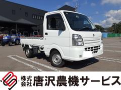キャリイトラック KCパワステ 4WD 5速マニュアル エアコンなし パワステ AM/FMラジオ 運転席エアバッグ ドアバイザー ライトレベライザー ゲートプロテクター あおりチェーン 車検R8年1月 走行距離約16830km 中古車画像