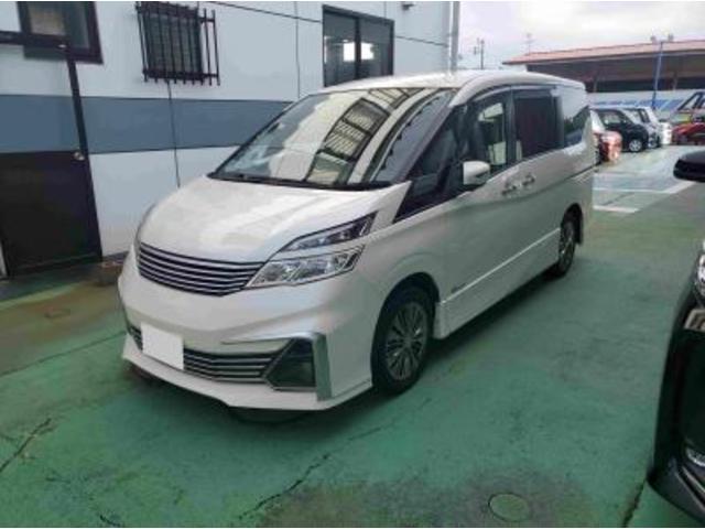 セレナ(日産) ライダー　メモリーナビフルセグＴＶ　バックカメラ　フリップダウンモニター　ハンズフリーパワースライドドア　キーフリー＆プッシュスタート　エマージェンシーブレーキ　クルーズコントロール　ＬＥＤヘッドライト 中古車画像